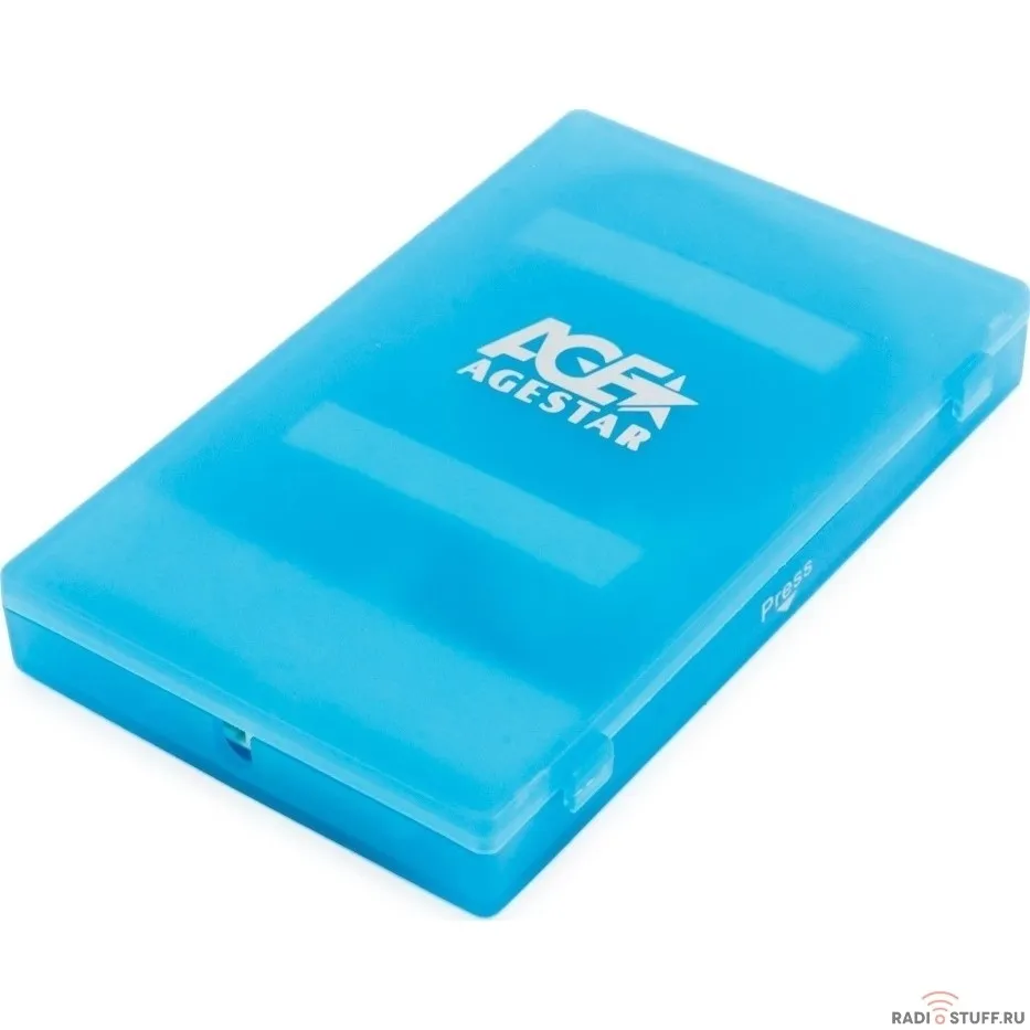 Внешний корпус 2.5" SATA HDD/SSD AgeStar SUBCP1 blue (USB2.0, пластик, безвинтовая конструкция) (SUBCP1 (BLUE))