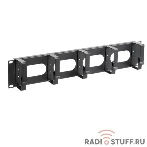 Кабельный органайзер 19", 2U, 5 колец, черный, ITK