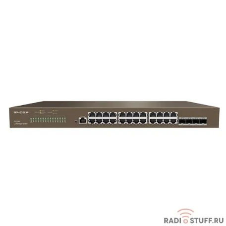 IP-COM G3328F Коммутатор управляемый в стойку, 24*1Gbit RJ45, 4*SFP 1Gbit,  console port