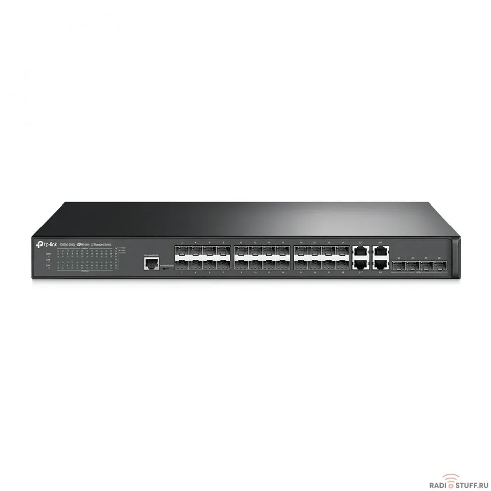 TP-Link T2600G-28SQ JetStream Гигабитный управляемый коммутатор 2 уровня на 24 SFP-слота и 4 SFP+ слота SMB