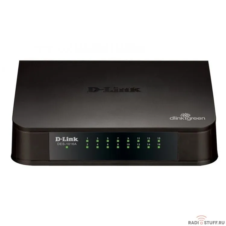 D-Link DES-1016A/E2A Неуправляемый коммутатор с 16 портами 10/100Base-TX и функцией энергосбережения