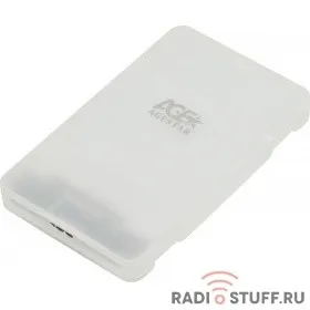 AgeStar 3UBCP3 (WHITE) USB 3.0 Внешний корпус 2.5" SATAIII HDD/SSD USB 3.0, пластик, белый, безвинтовая конструкция