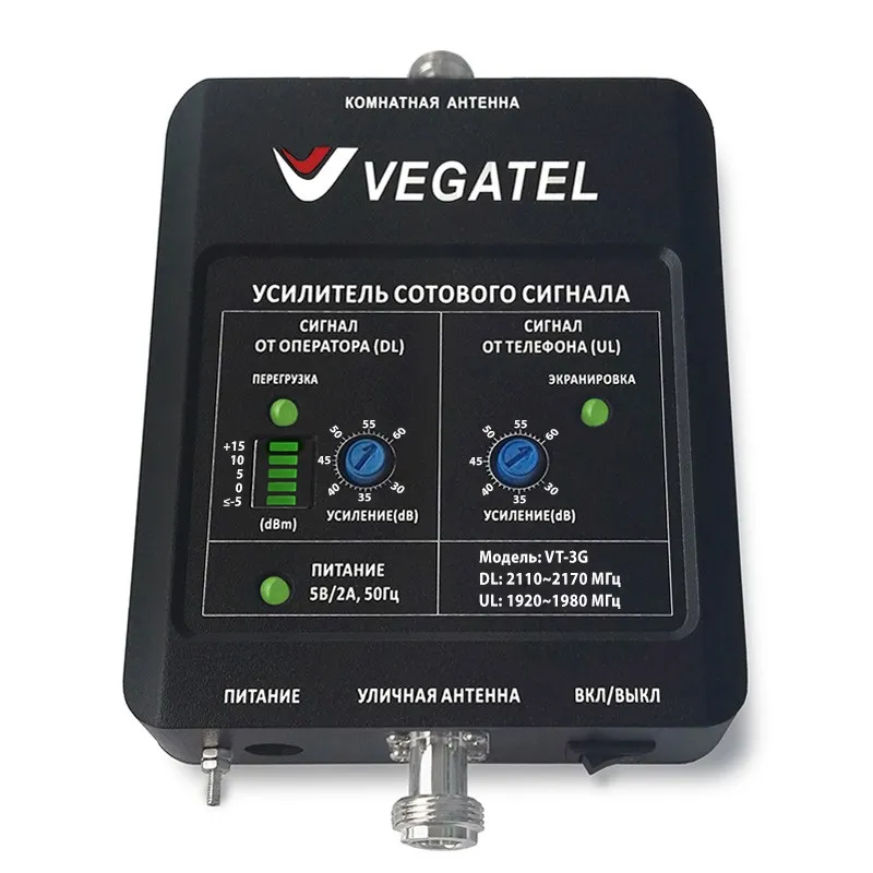 Репитер Vegatel VT-2100 (LED), 3G/UMTS, усиление 60 дБ
