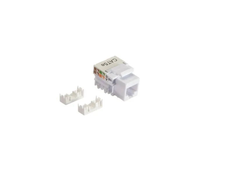 Модуль Keystone неэкранированный, RJ45, cat.5e, 90°, 110/Krone тип, универсальный, белый