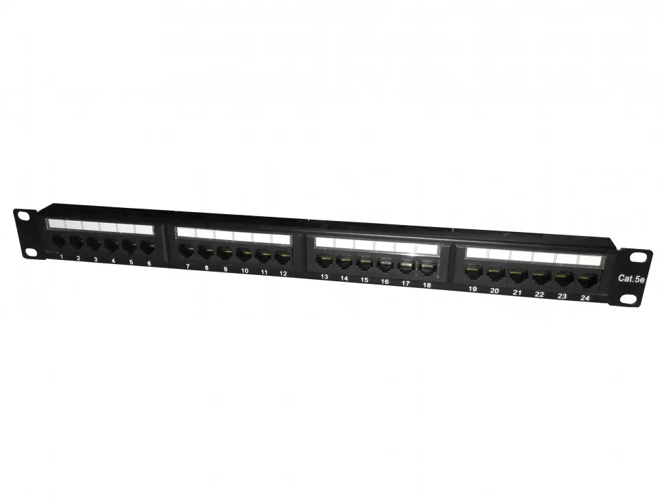 Патч-панель UTP, 19", 24 порта RJ45, cat.5е, 1U, 110 Type, Netko