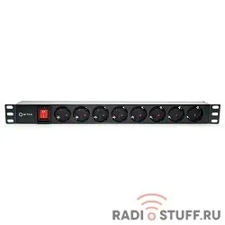 5bites PDU819P-08 Блок розеток  8S / PVC / SWITCH / 1U / 19"