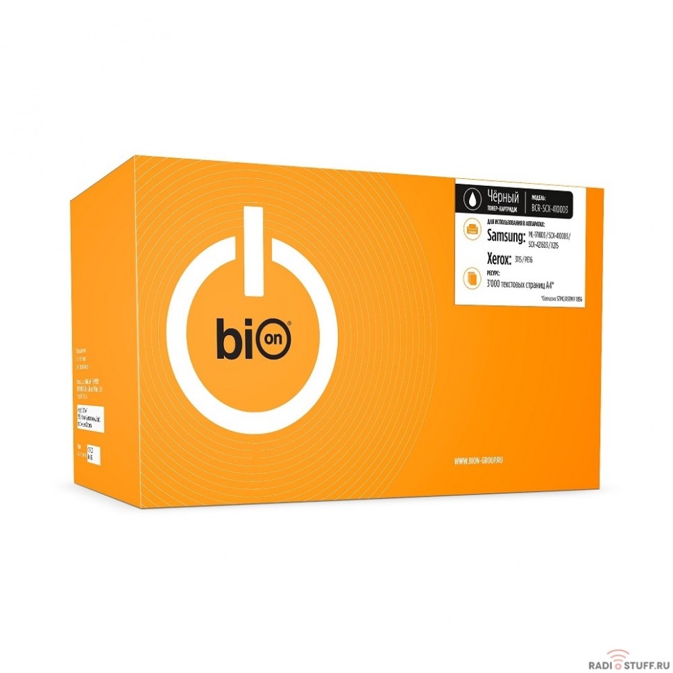 Bion SCX-4100D3 Картридж для Samsung ML-1500/1510/1710/1710P/1740/1750, SCX-4016/4100/4116/4216F, SF-560/565P/750/755P; Xerox Phaser 3115/3120/3121/3130/3116, WorkCentrePE16 (3000  стр.), Черный