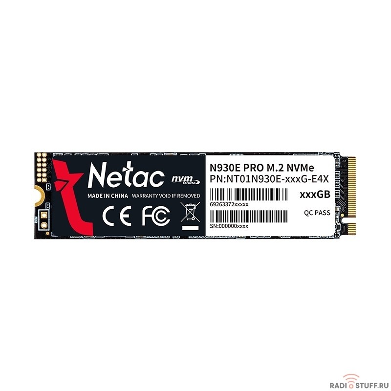 Накопитель SSD Netac PCI-E 3.0 512Gb NT01N930E-512G-E4X N930E Pro M.2 2280