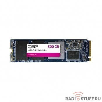 CBR SSD-500GB-M.2-EX22, Внутренний SSD-накопитель, серия "Extra", 500 GB, M.2 2280, PCIe 4.0 x4, NVMe 1.3, Phison PS5016-E16, 3D TLC NAND, DRAM, R/W speed up to 4650/2400 MB/s, TBW (TB) 500