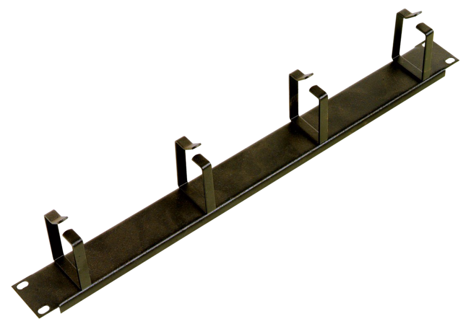 Горизонтальный кабельный органайзер 19", 1U, 4 кольца, черный, ЦМО